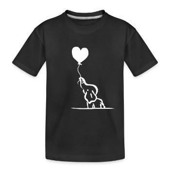 Baby Elefant süß Tierbaby Zoo Tier Elefanten Herz - Kinder Premium Bio T-Shirt - Schwarz - Vorne