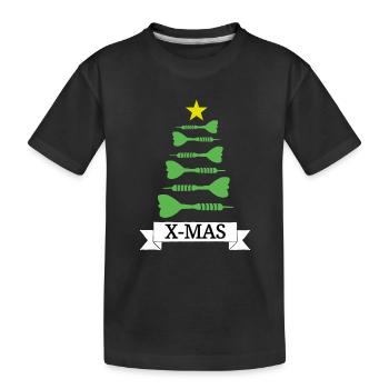 Weihnachten Dart Pfeil Dartscheibe Darts X-Mas - Kinder Premium Bio T-Shirt - Schwarz - Vorne