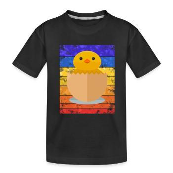 Küken Sunset - Kinder Premium Bio T-Shirt - Schwarz - Vorne
