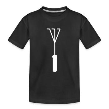 Gärtner Geschenk Harke Rechen Garten Floristik - Kinder Premium Bio T-Shirt - Schwarz - Vorne