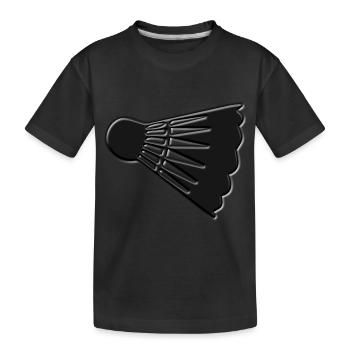 Badminton Ball - Kinder Premium Bio T-Shirt - Schwarz - Vorne