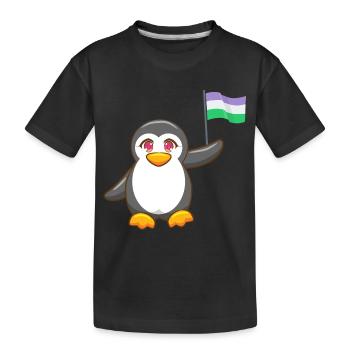 Antarctique Animal Gay Pride Pingouin Genderqueer LGBT - T-shirt bio Premium Enfant - noir - Devant