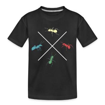 fourmis fourmis amies colonie de fourmis colorées - T-shirt bio Premium Enfant - noir - Devant