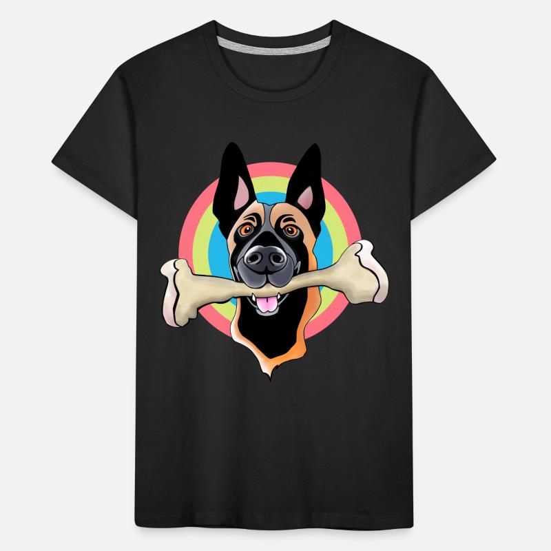 Malinois with bone Kids' Premium Organic T-Shirt