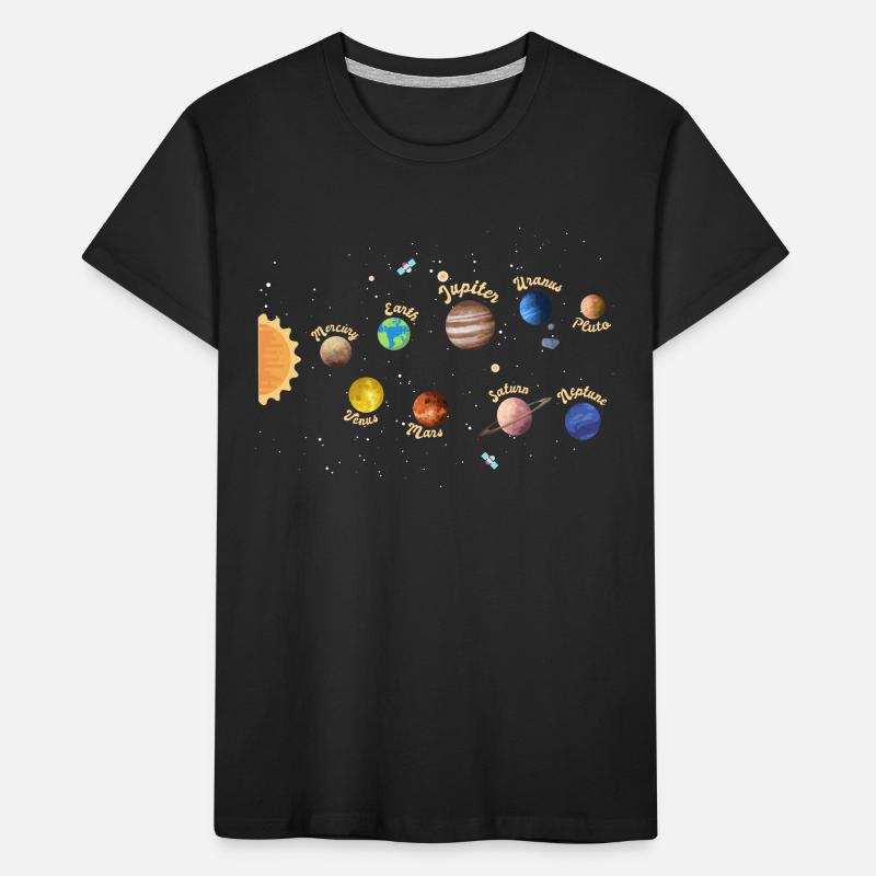 Solar System Planets Kids Knowledge Outer Space Kids' Premium Organic T-Shirt