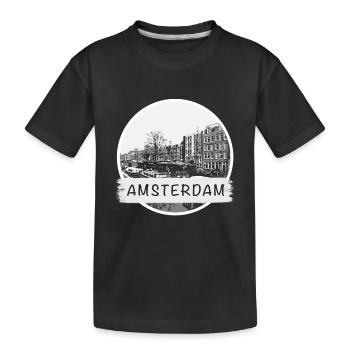 Ville d’Amsterdam - T-shirt bio Premium Enfant - noir - Devant