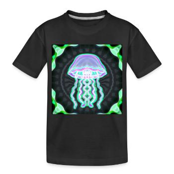 Psychedelic Jellyfish 1 - Kinder Premium Bio T-Shirt - Schwarz - Vorne