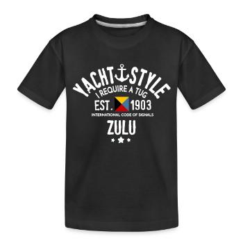 Yacht style I require a tug Zulu - Kids' Premium Organic T-Shirt - black - Front