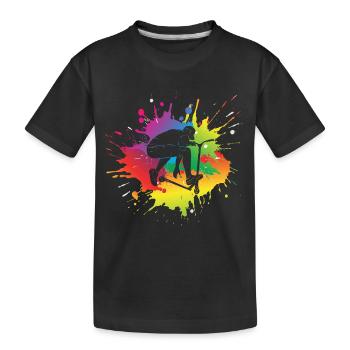 colorful splash scooter neu - Kinder Premium Bio T-Shirt - Schwarz - Vorne