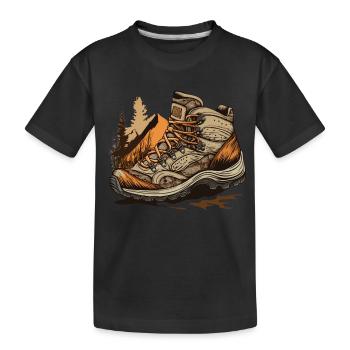 Wander - Kids' Premium Organic T-Shirt - black - Front