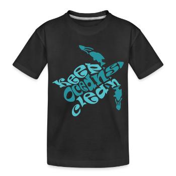 plongée sous marine Gardez les océans propres - T-shirt bio Premium Enfant - noir - Devant