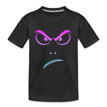 Angry, Grantig, böser Blick, grimmig - Kinder Premium Bio T-Shirt - Schwarz - Vorne