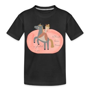 Pferd ohne Prinz - Kinder Premium Bio T-Shirt - Schwarz - Vorne
