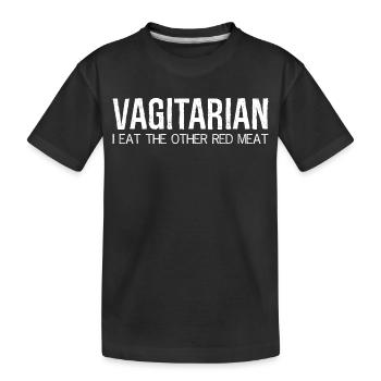 végétarien je mange l’autre viande rouge - T-shirt bio Premium Enfant - noir - Devant
