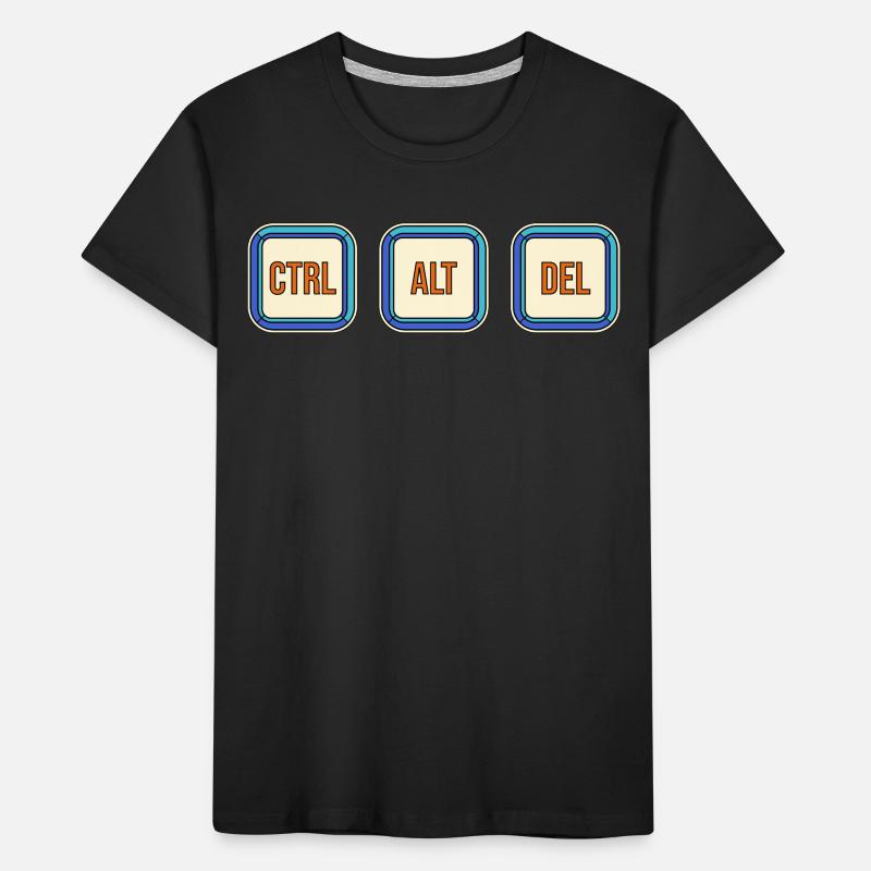 Retro Keyboard Keys CTRL ALT DEL Kids' Premium Organic T-Shirt