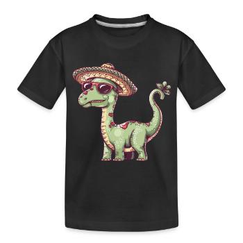Dinosaure brontosaure sombrero - T-shirt bio Premium Enfant - noir - Devant