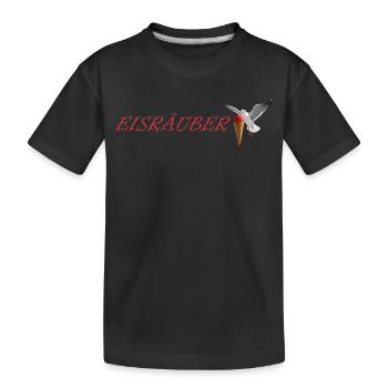 Eisräuber Design mit fliegender Möwe - Kinder Premium Bio T-Shirt - Schwarz - Vorne