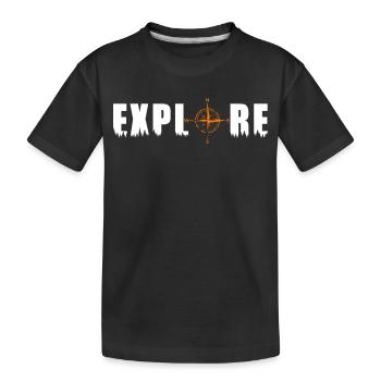 Explore Motiv mit einem Kompass - Kinder Premium Bio T-Shirt - Schwarz - Vorne