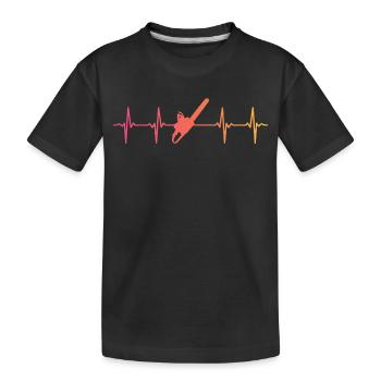 Bûcheron Sunset battement de coeur tronçonne - T-shirt bio Premium Enfant - noir - Devant