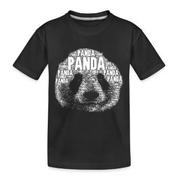 PANDA als Wort - Kinder Premium Bio T-Shirt - Schwarz - Vorne
