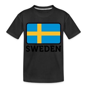 Nationalflagge von Schweden - Kinder Premium Bio T-Shirt - Schwarz - Vorne
