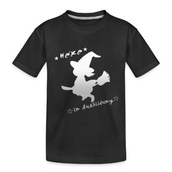 Hexe in Ausbildung Kinder Bio Shirt - Kinder Premium Bio T-Shirt - Schwarz - Vorne