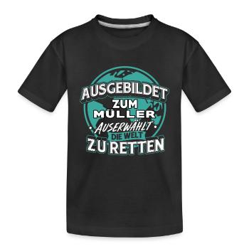 Müller Mühle Mühlen Mühlenwirtschaft Geschenk - Kinder Premium Bio T-Shirt - Schwarz - Vorne