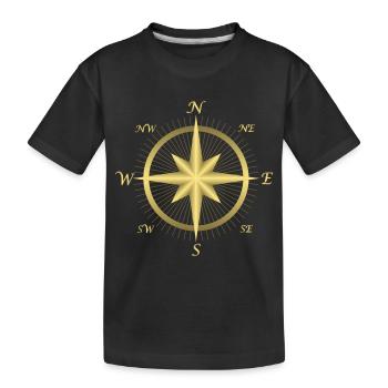 compass - Kids' Premium Organic T-Shirt - black - Front