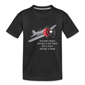 Avion d'aviation pilote cadeau de vol - T-shirt bio Premium Enfant - noir - Devant