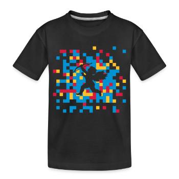 Liebe Kacheln Armor Geschenkidee Partner farben - Kinder Premium Bio T-Shirt - Schwarz - Vorne