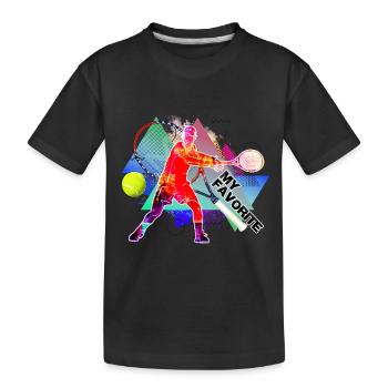 tennis - Kinder Premium Bio T-Shirt - Schwarz - Vorne