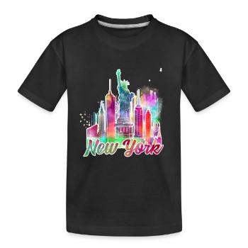 new york j - Kinder Premium Bio T-Shirt - Schwarz - Vorne