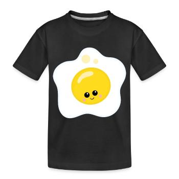fried egg - Kids' Premium Organic T-Shirt - black - Front