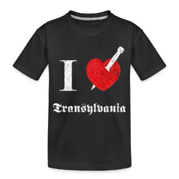 I love Transylvania (white, dd print) - Kinder Premium Bio T-Shirt - Schwarz - Vorne