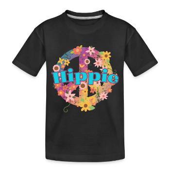 Gifts for Hippies | Hippie Peace Gift Ideas - Kids' Premium Organic T-Shirt - black - Front