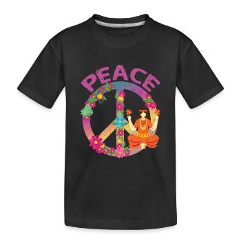 Hippie Peace Sign | Hippies clothing gifts - Kids' Premium Organic T-Shirt - black - Front