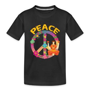 Hippie Peace | Namaste Hippies Peace Gifts - Kids' Premium Organic T-Shirt - black - Front