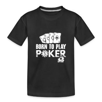Poker Player Poker cards poker casino gift - Kids' Premium Organic T-Shirt - black - Front