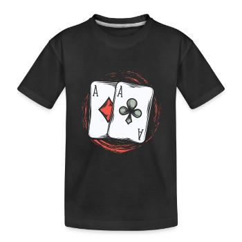 Poker | Cartes De Cartes De Poker Cartes Cadeaux - T-shirt bio Premium Enfant - noir - Devant