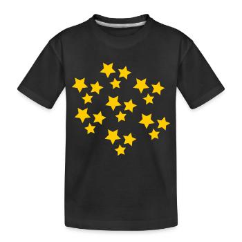 STAR. STAR. STERNE. PARTY. JAHRESTAG. WEIHNACHTEN. - Kinder Premium Bio T-Shirt - Schwarz - Vorne