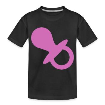 Schnuller Geschenk Schwangerschaft Kleinkind Baby - Kinder Premium Bio T-Shirt - Schwarz - Vorne