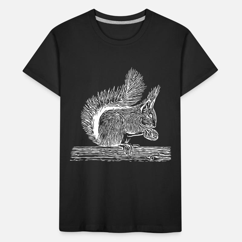 Süßes Eichhörnchen mit Nuss Kinder Premium Bio T-Shirt