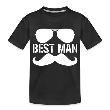 Bester Mann - Schnurrbart & Monocole Bachelor Party Geschenk - Kinder Premium Bio T-Shirt - Schwarz - Vorne