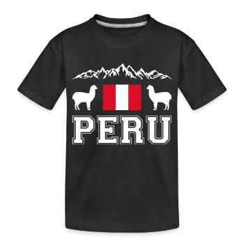 Peru - Kids' Premium Organic T-Shirt - black - Front
