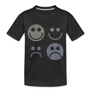 Visages heureux et tristes - T-shirt bio Premium Enfant - noir - Devant