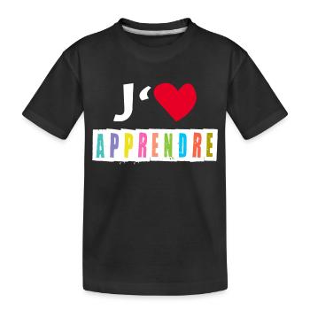 J aime apprendre - T-shirt bio Premium Enfant - noir - Devant