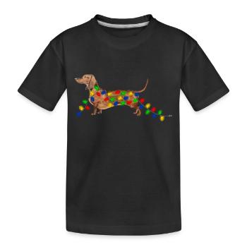Teckel de Noël Teckel de Noël - T-shirt bio Premium Enfant - noir - Devant