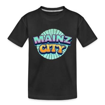 Mainz Germany City Font Pop Art Comic - Kids' Premium Organic T-Shirt - black - Front