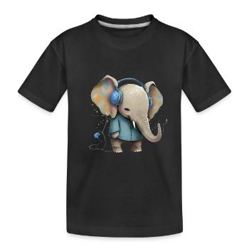 Coolphant - Kinder Premium Bio T-Shirt - Schwarz - Vorne