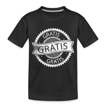 Free Stickers - Kids' Premium Organic T-Shirt - black - Front